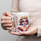 Queen Card Ceramic Mug, 12oz Latte Mug