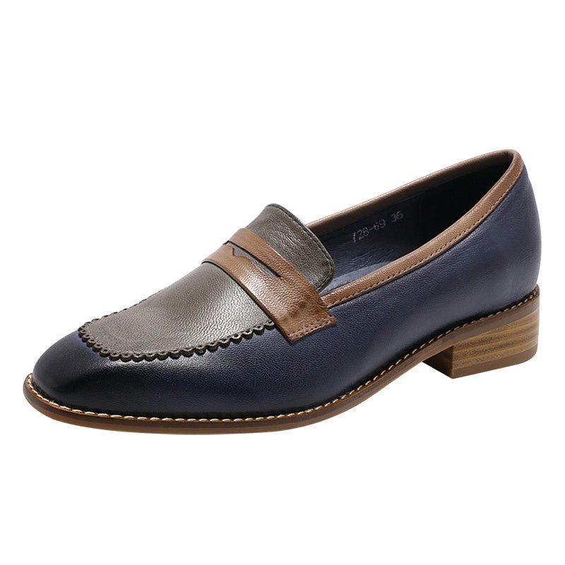 Retro English Style Small Leather Shoes Flat
