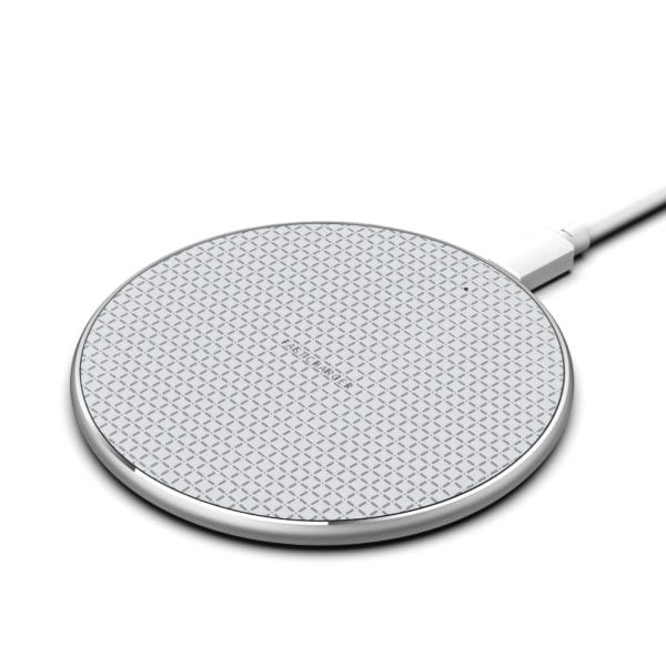 Wireless charging pad on a white background