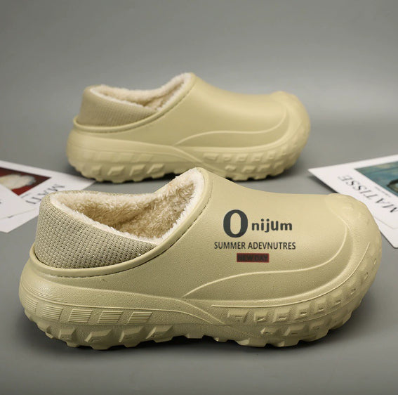 Winter Fleece-lined Warm And Anti-slip Men's Home Cotton Shoes