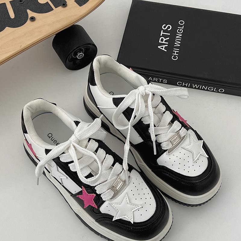 Women Korean Style Round Toe High-end Versatile Low-top Sneakers