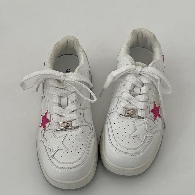 Women Korean Style Round Toe High-end Versatile Low-top Sneakers