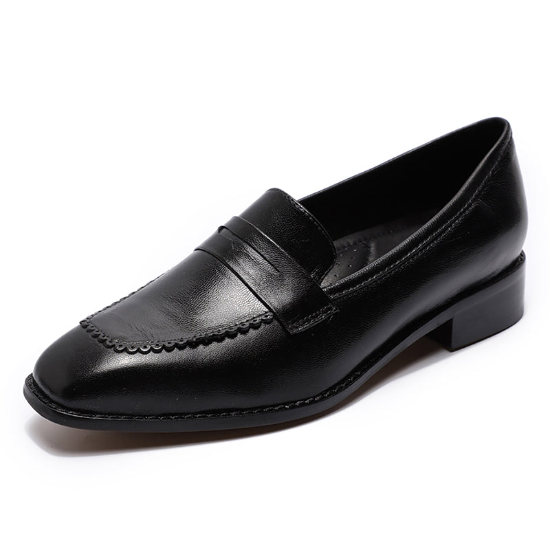 Retro English Style Small Leather Shoes Flat